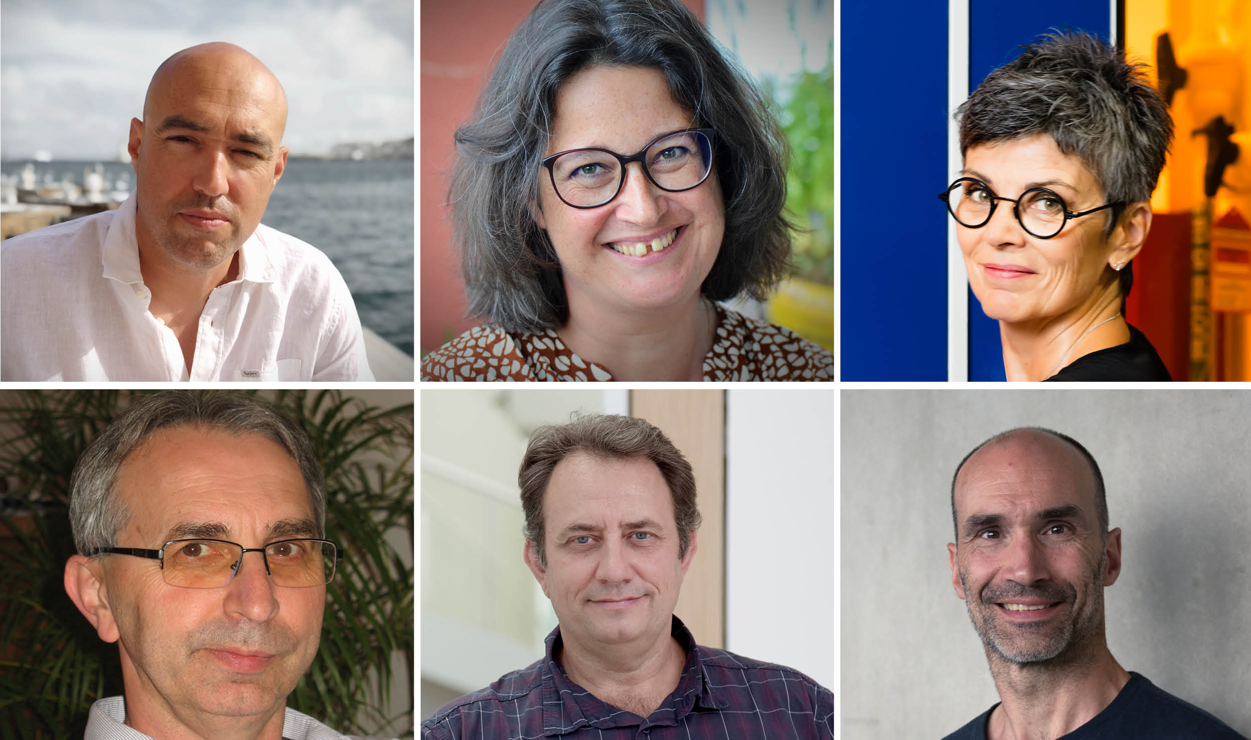 De gauche à droite, haut en bas : Philippe Sabon, Caroline Boisard, Monique Dilhan, Jean-Claude Jeannot, Benoît Bélier, Stéphane Guilet © Philippe Sabon © Lydie Deïvas © David Villa ScienceImage CBI CNRS © DR © Laurent Ardhuin © INSP Cécile Duflot